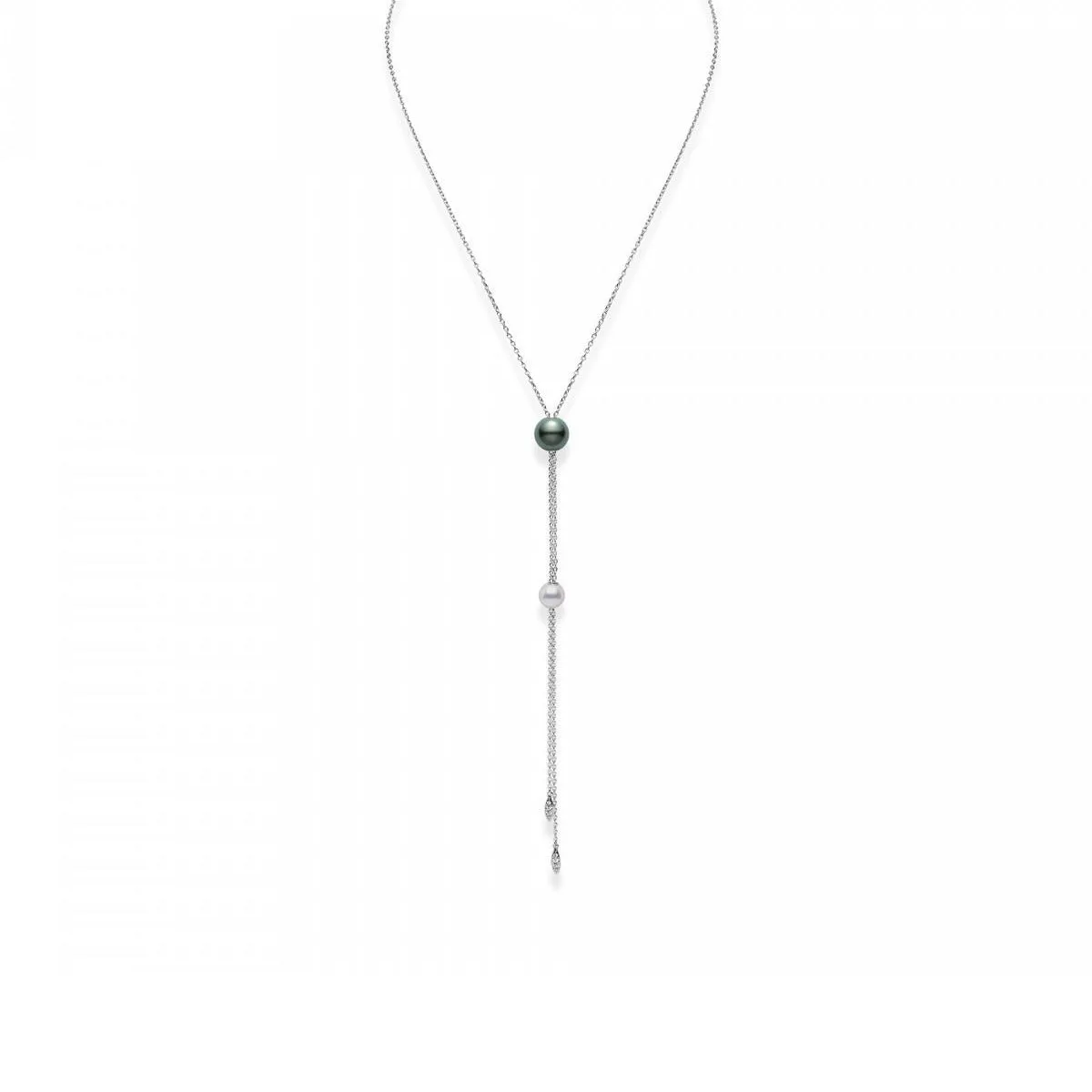 Akoya And Black South Sea Pearl Diamond Necklace