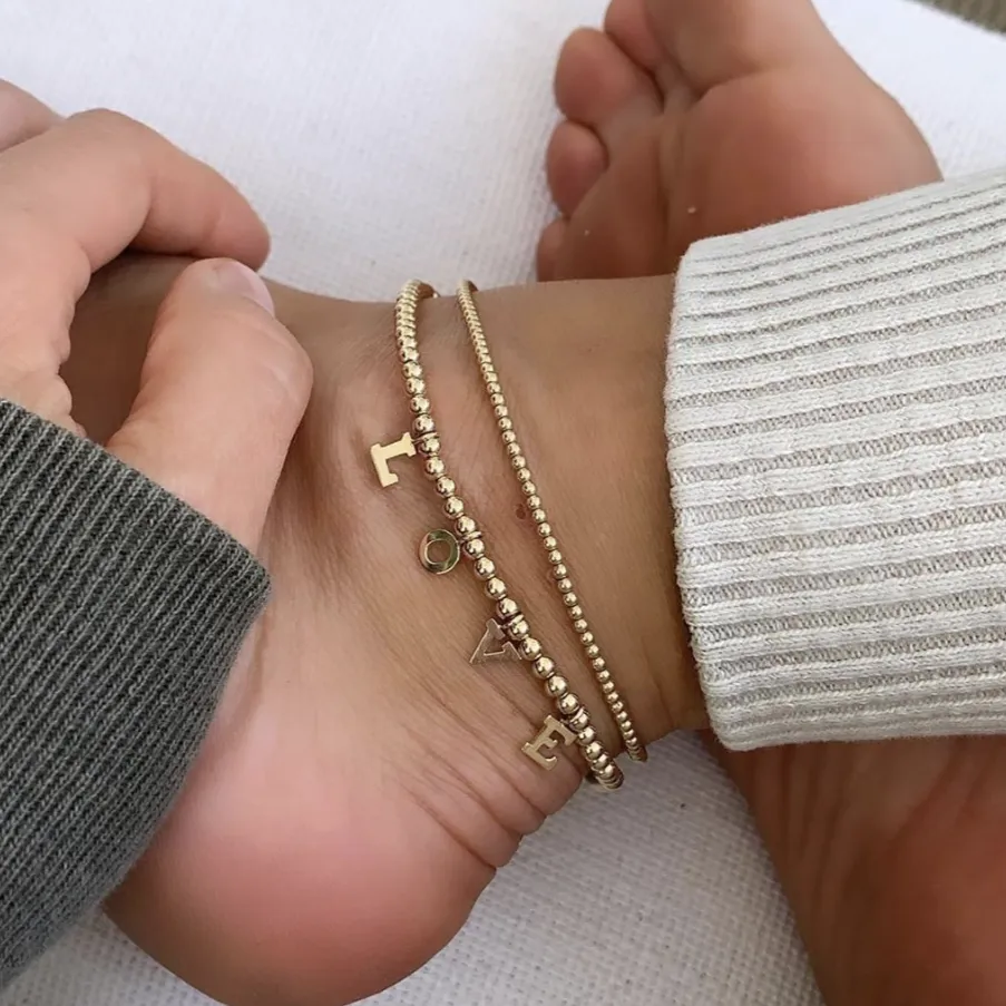 Alexa Leigh - 2mm Gold Ball Anklet in Yellow Gold