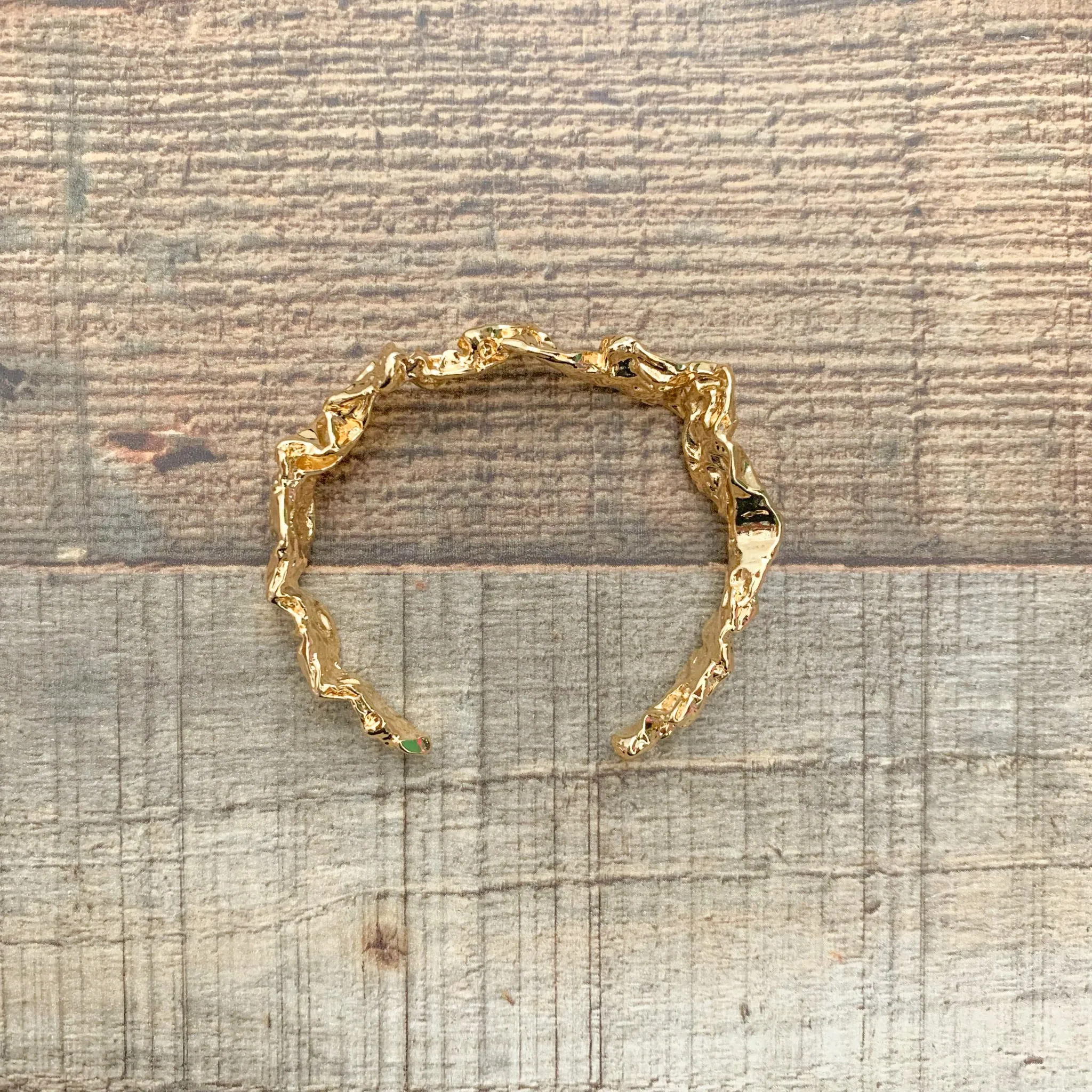 Amber Sceats Gold Cuff Bracelet In Bag- 24k gold plated
