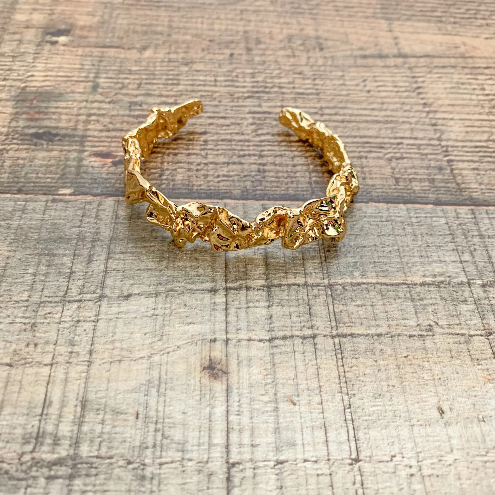 Amber Sceats Gold Cuff Bracelet In Bag- 24k gold plated