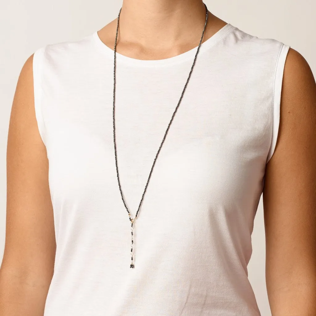 Anne Sportun White Pearl Beaded Wrap Bracelet & Necklace 34" B098G-PRL