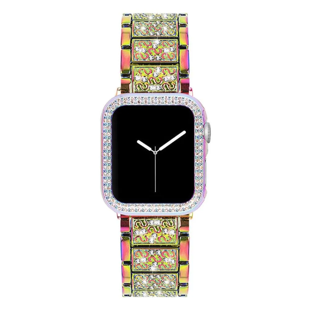 Apple Watch 40mm 3 bead rhinestone décor watch strap with cover - Multi-color