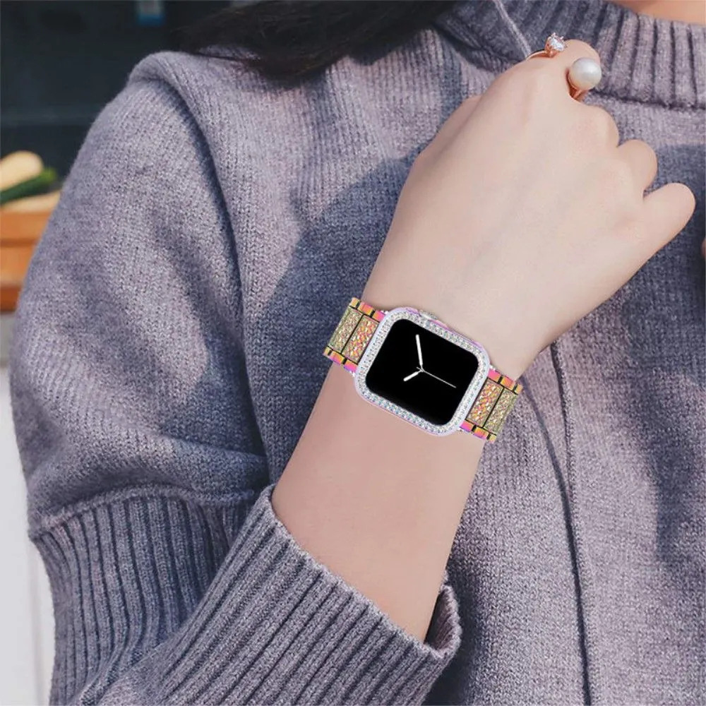 Apple Watch 40mm 3 bead rhinestone décor watch strap with cover - Multi-color