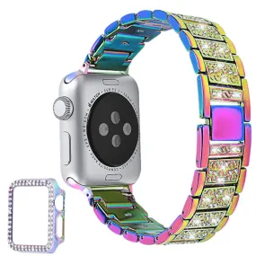 Apple Watch 40mm 3 bead rhinestone décor watch strap with cover - Multi-color
