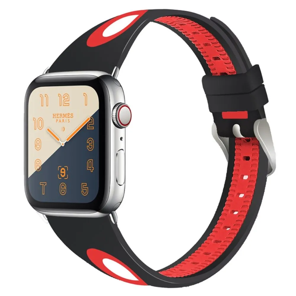 Apple Watch (41mm) sports bi-color silicone watch strap - Black / Red