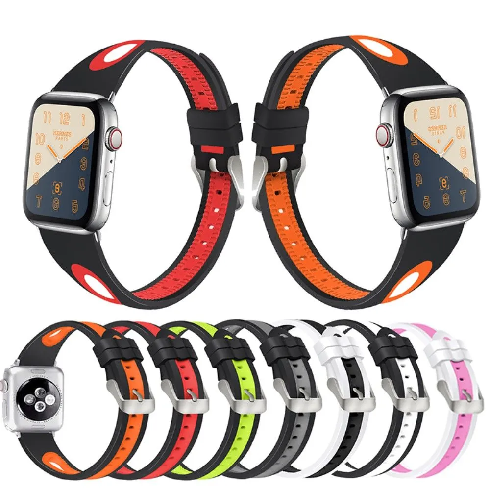 Apple Watch (41mm) sports bi-color silicone watch strap - Black / Red