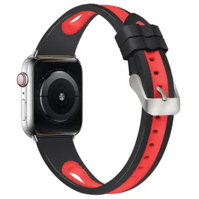 Apple Watch (41mm) sports bi-color silicone watch strap - Black / Red