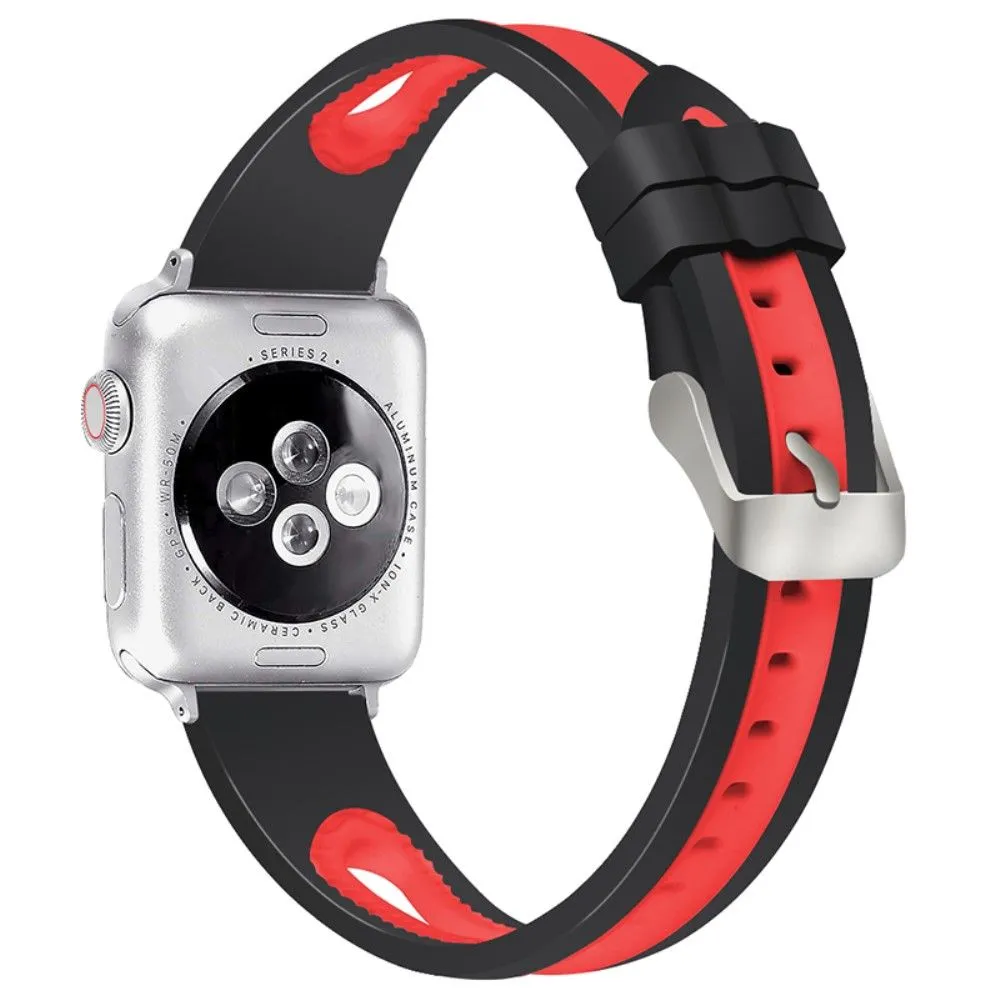 Apple Watch (41mm) sports bi-color silicone watch strap - Black / Red