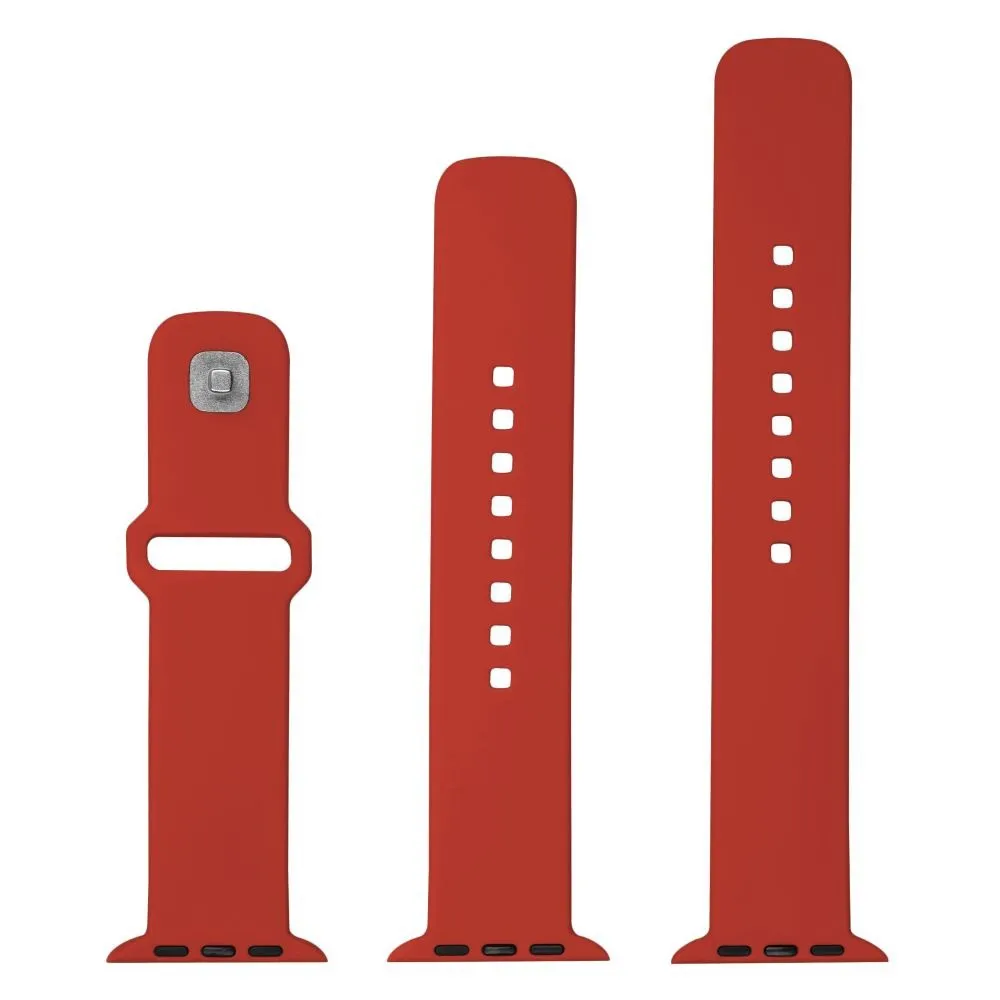 Apple Watch (42/44/SE/45/46/49mm) Fixed Wide Sporty Silikone Rem Sæt - Rød