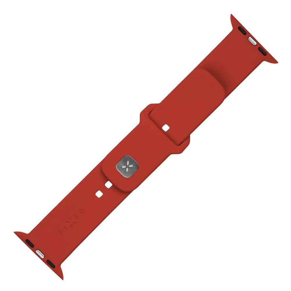 Apple Watch (42/44/SE/45/46/49mm) Fixed Wide Sporty Silikone Rem Sæt - Rød
