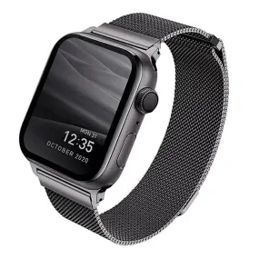 Apple Watch (42/44/SE/45/46/49mm) UNIQ Dante Rustfri Stål Rem - Sort / Sølv