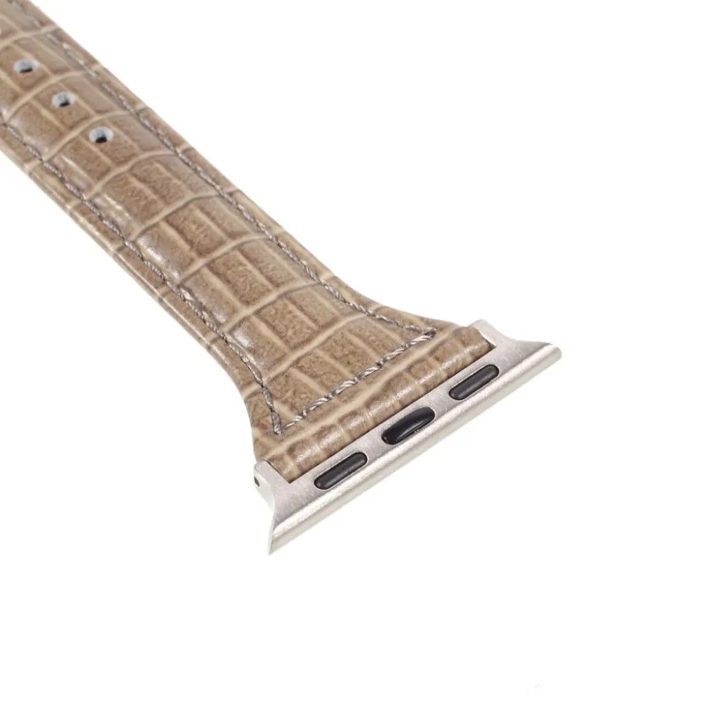 Apple Watch 44mm unique genuine leather watch strap - Light Brown