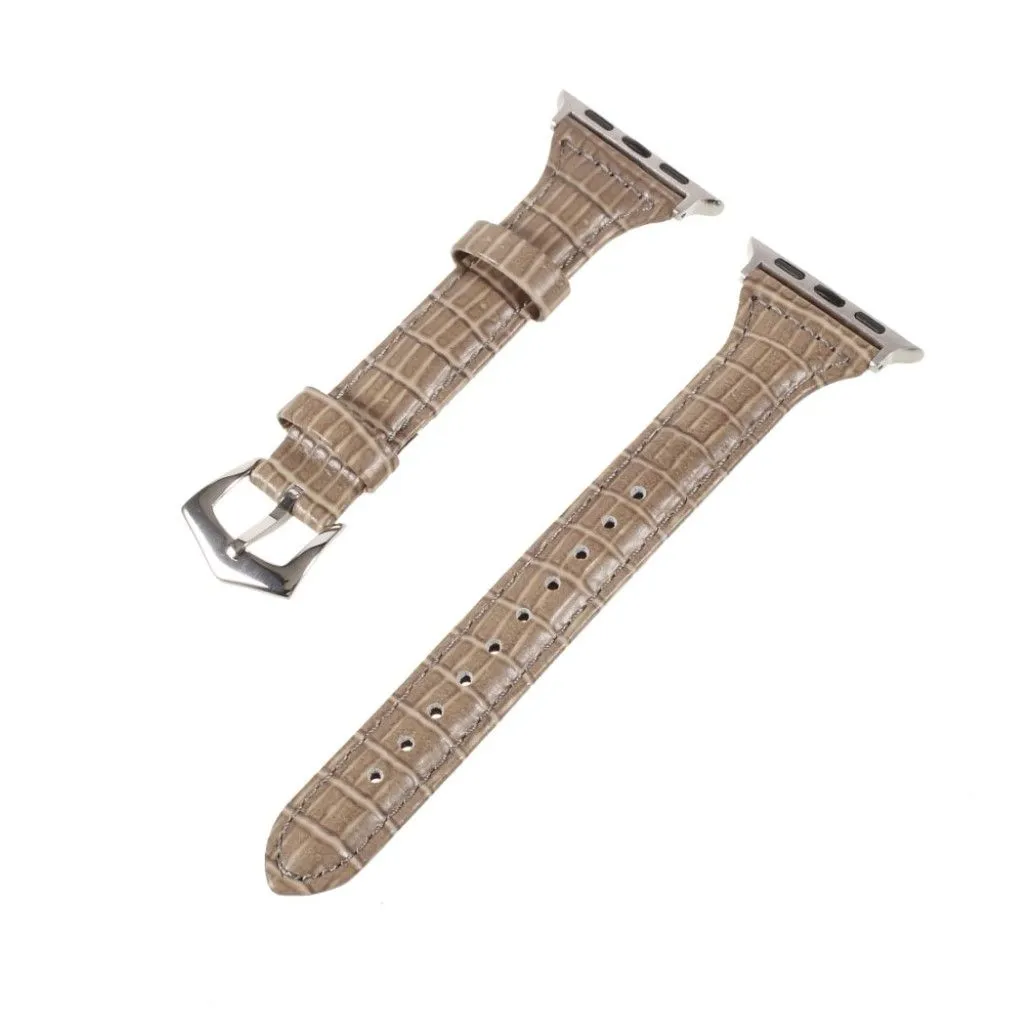 Apple Watch 44mm unique genuine leather watch strap - Light Brown