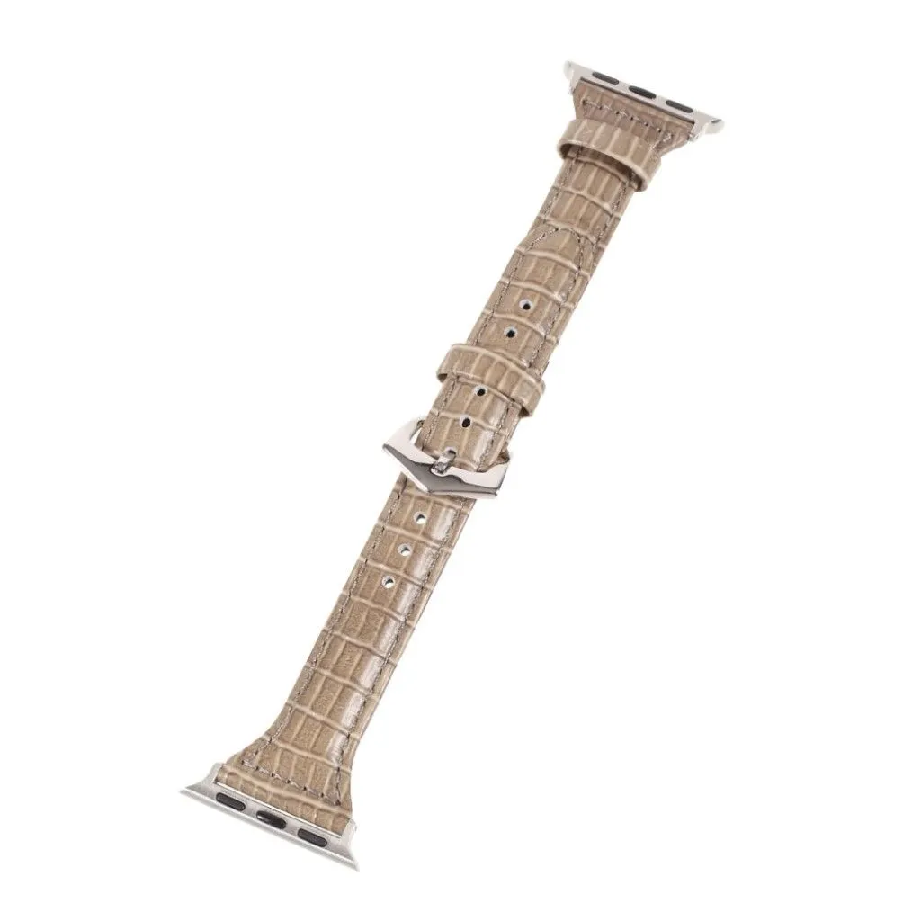 Apple Watch 44mm unique genuine leather watch strap - Light Brown