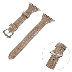 Apple Watch 44mm unique genuine leather watch strap - Light Brown