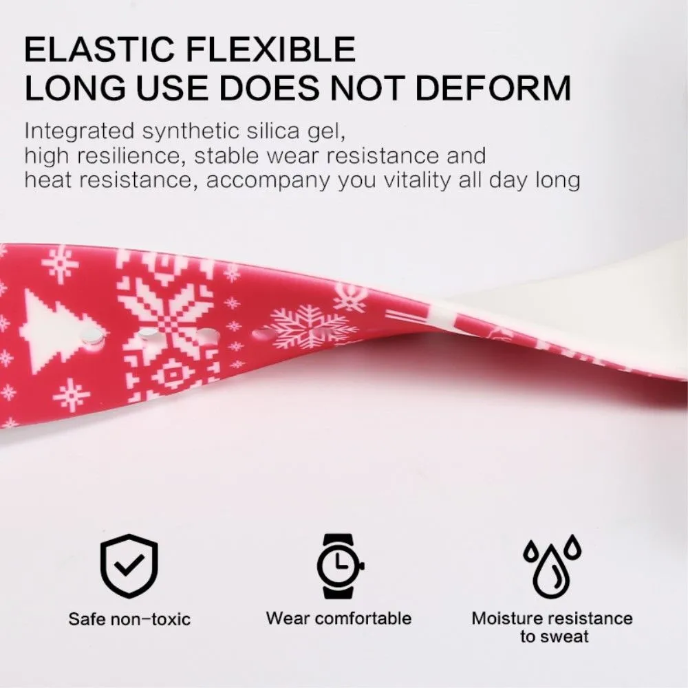 Apple Watch (45mm) christmas pattern silicone watch strap - Christmas Pattern / Size: L