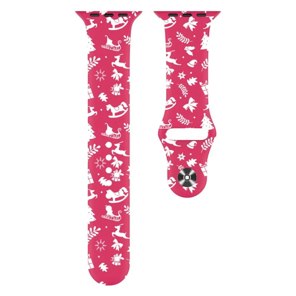 Apple Watch (45mm) christmas pattern silicone watch strap - Christmas Pattern / Size: L