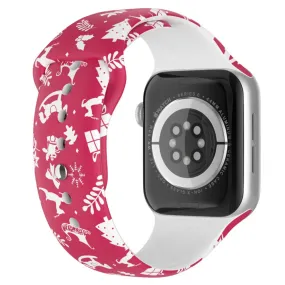 Apple Watch (45mm) christmas pattern silicone watch strap - Christmas Pattern / Size: L