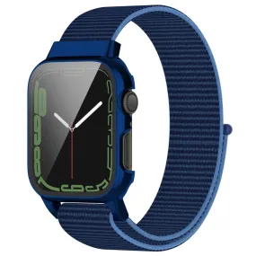 Apple Watch (45mm) nylon watch strap   tempered glass - Dark Navy Blue