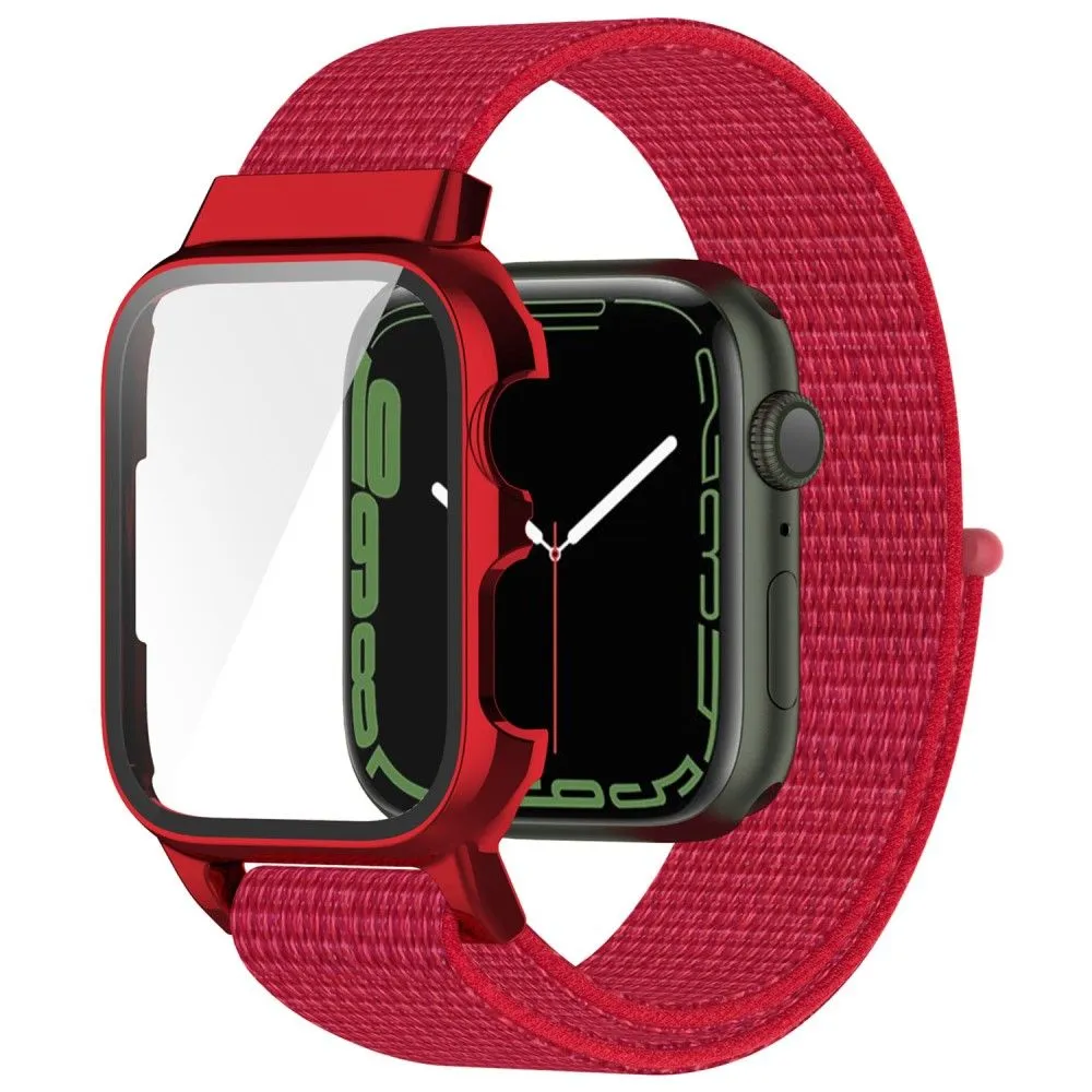Apple Watch (45mm) nylon watch strap   tempered glass - Rainbow