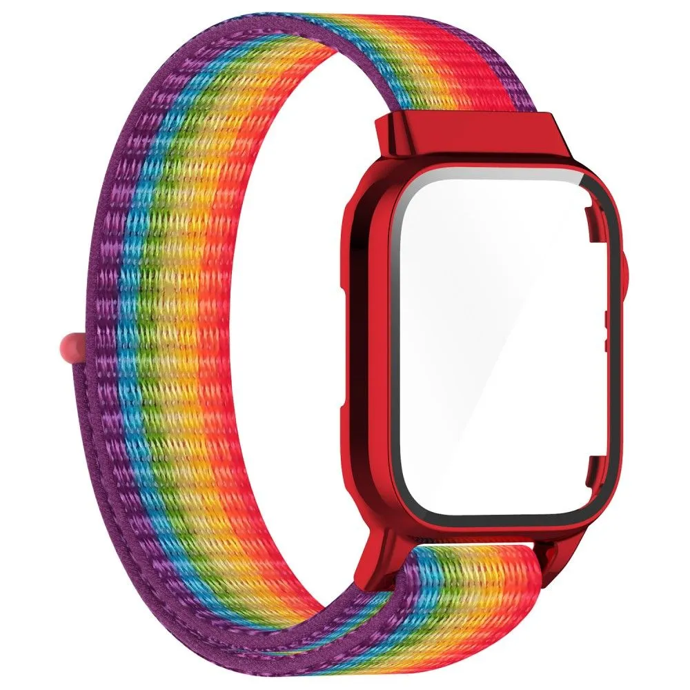 Apple Watch (45mm) nylon watch strap   tempered glass - Rainbow