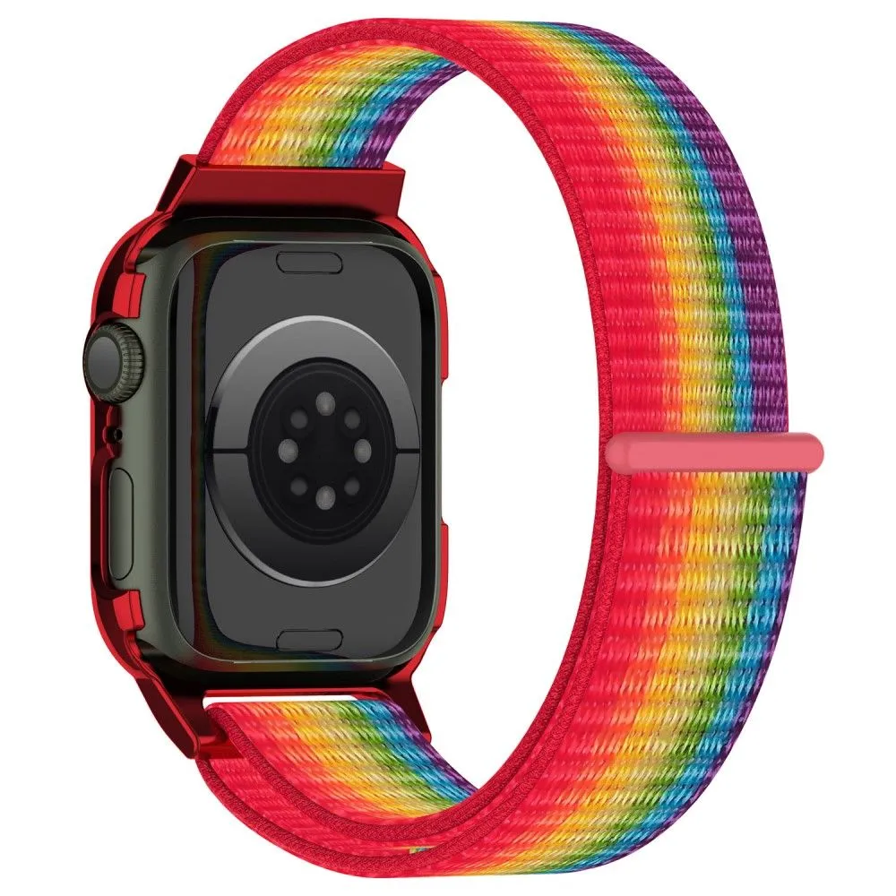 Apple Watch (45mm) nylon watch strap   tempered glass - Rainbow