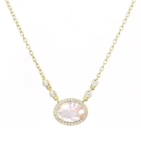 Aura Rose Quartz Gemstone Necklace