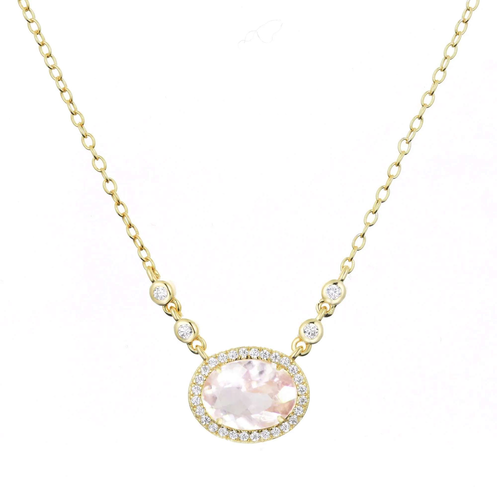 Aura Rose Quartz Gemstone Necklace