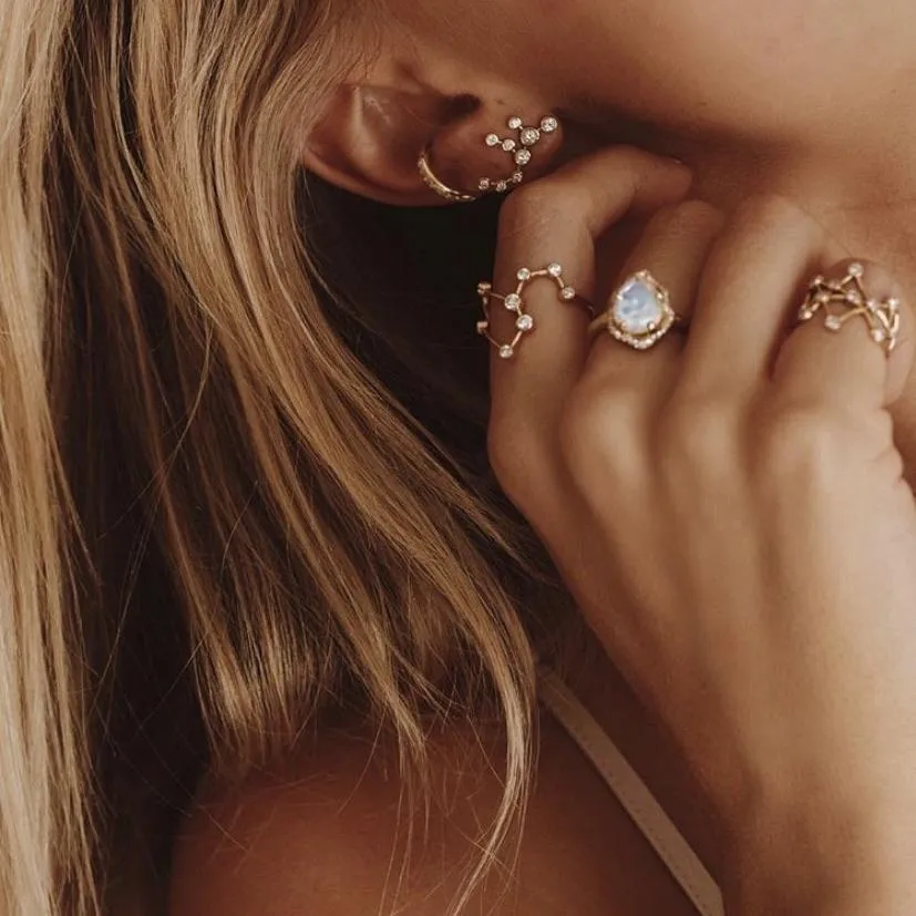 Baby Virgo Diamond Constellation Studs