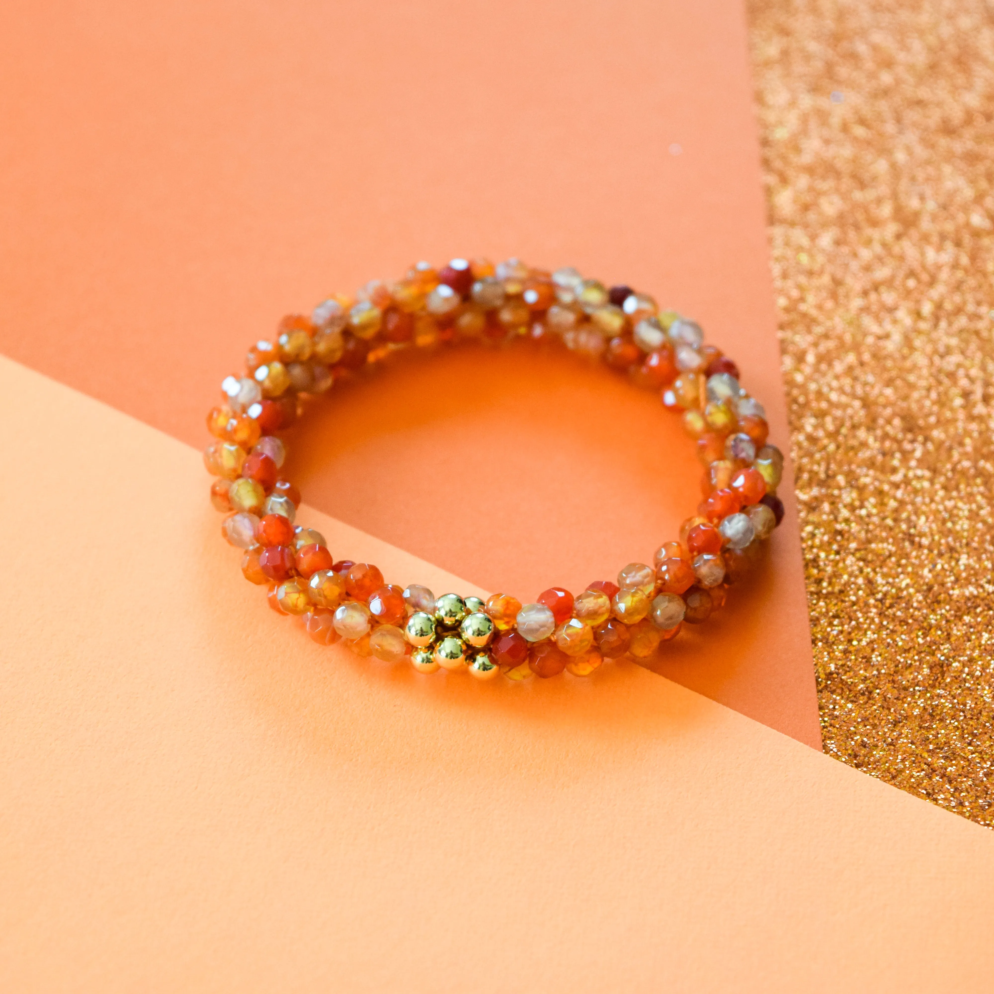 Beaded Gemstone Bracelet: #WearOrange