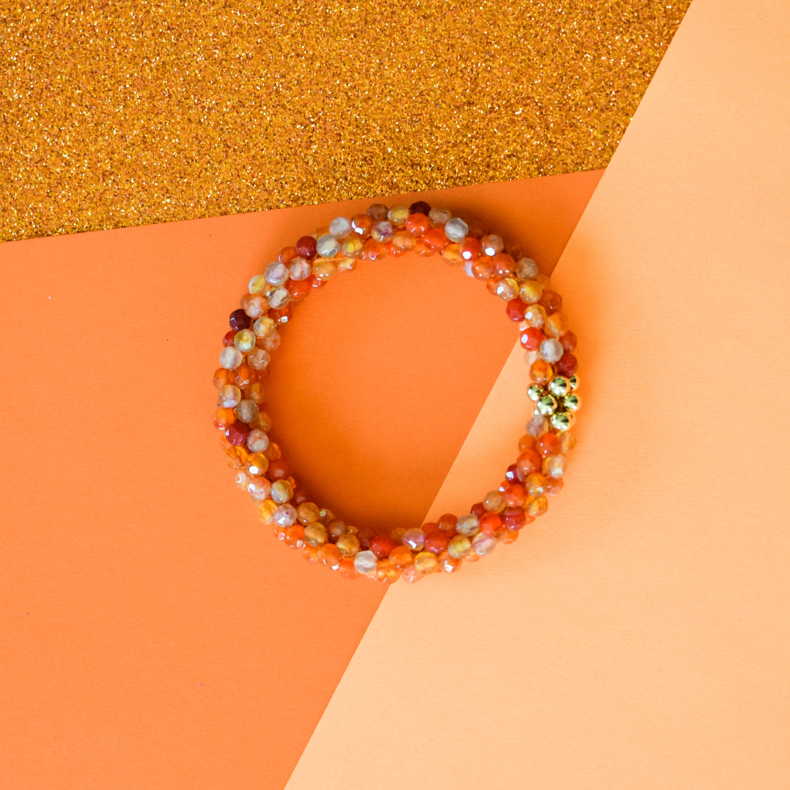 Beaded Gemstone Bracelet: #WearOrange