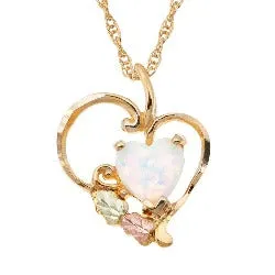 Black Hills Gold or Sterling Silver Heart Opal Necklace or Earrings