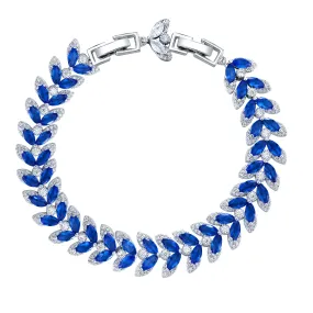 Blue Leaves 5A Cubic Zirconia Bracelet Chains  for Women CK10138