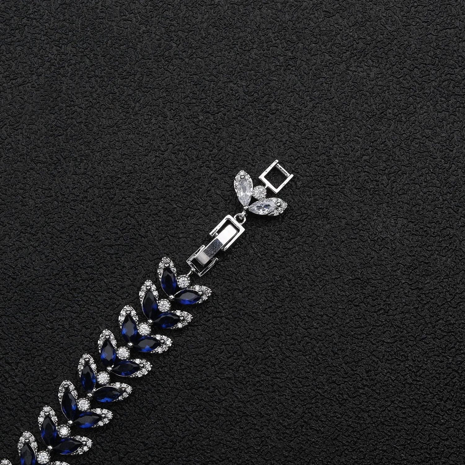 Blue Leaves 5A Cubic Zirconia Bracelet Chains  for Women CK10138
