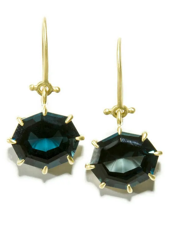 Blue London Topaz Hinge Earrings