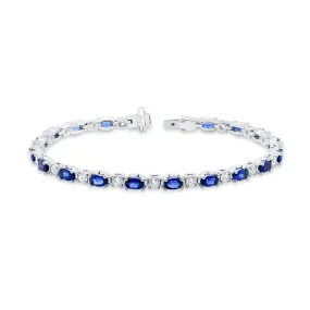 Blue Sapphire Diamond Link Bracelet Color