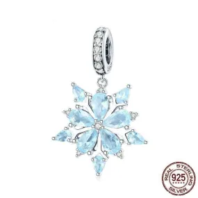 Blue Snowflake Pendant Charm Jewelry Without Chain - SCC940