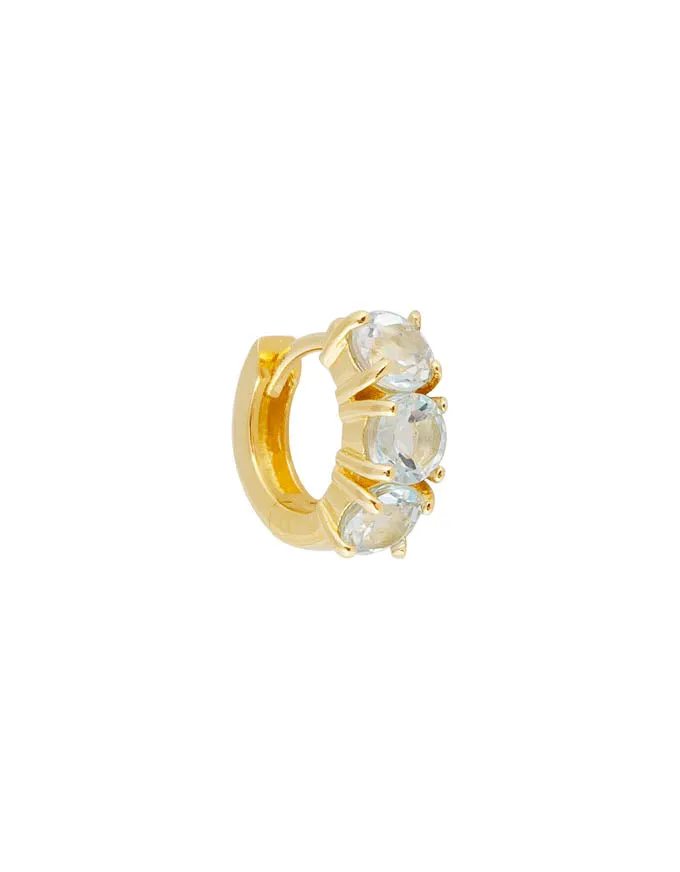 Blue Topaz Huggies