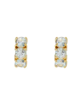 Blue Topaz Huggies