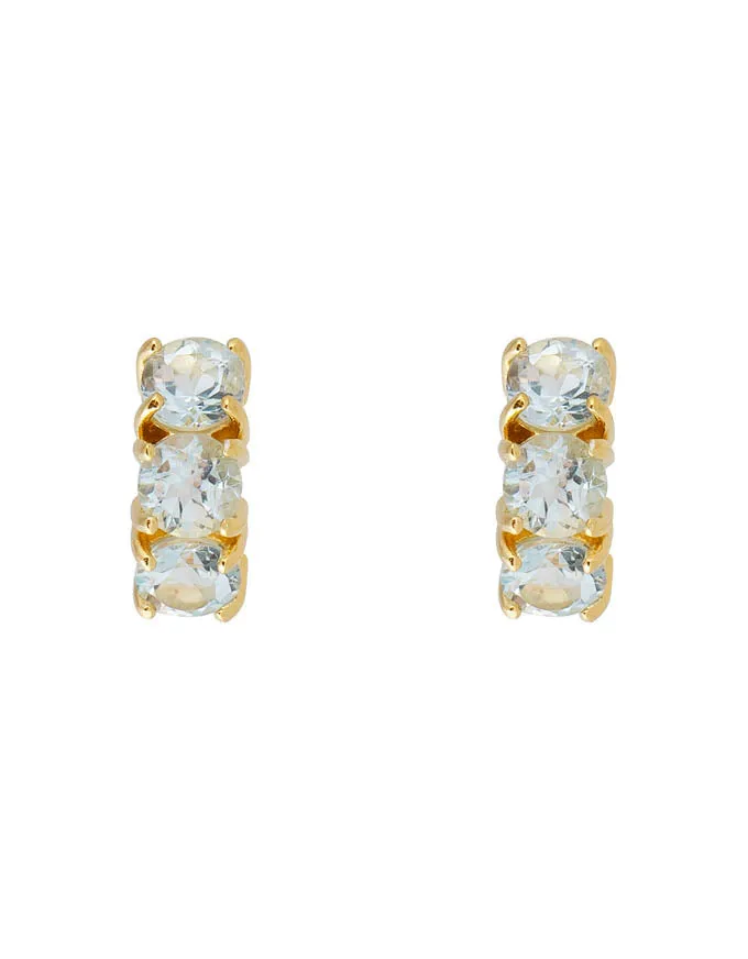 Blue Topaz Huggies