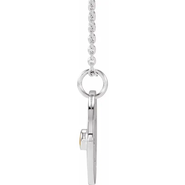 Blue Zircon Scorpio Zodiac Disc 16-18" Necklace