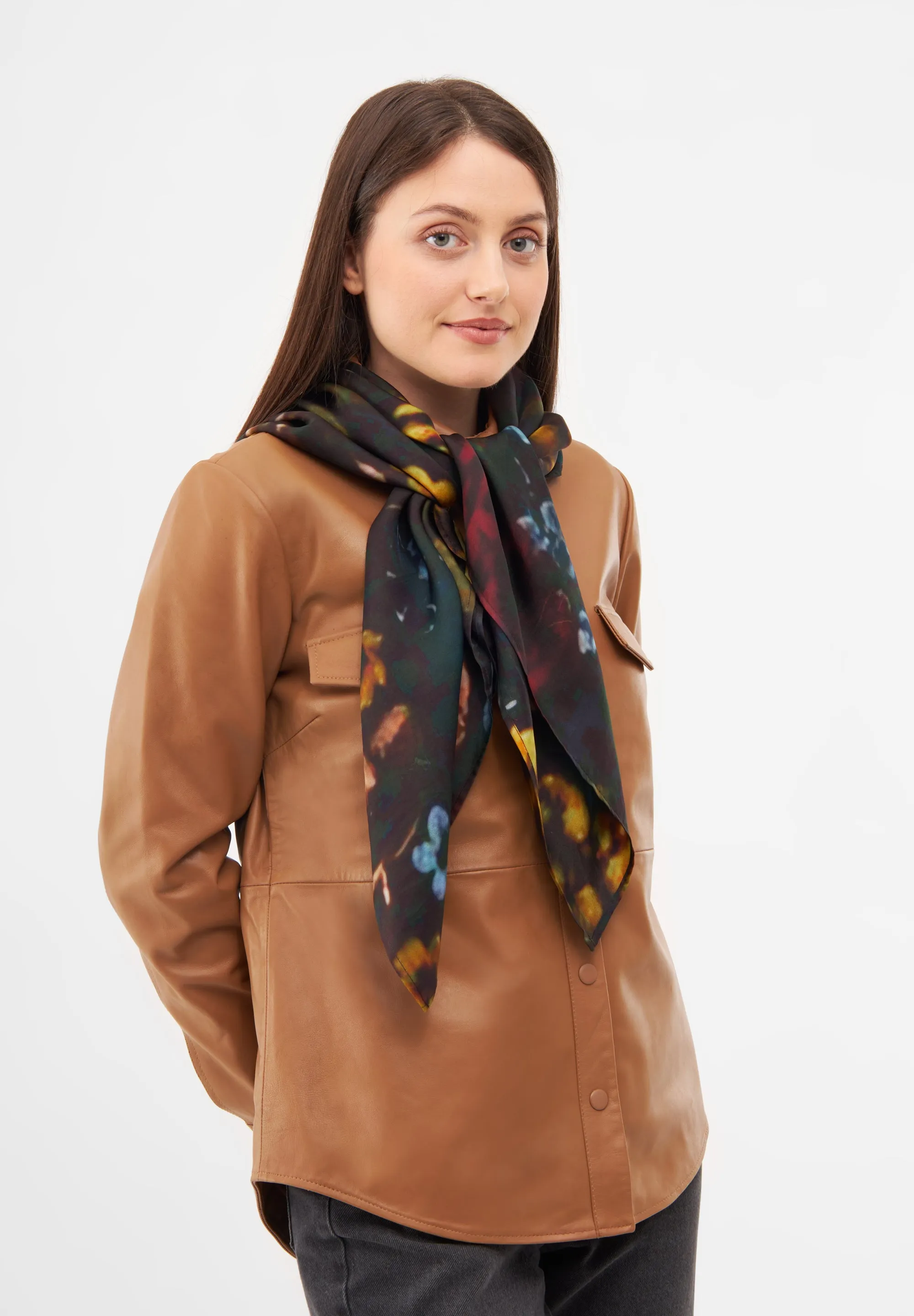 Bouquet Silk Printed Scarf