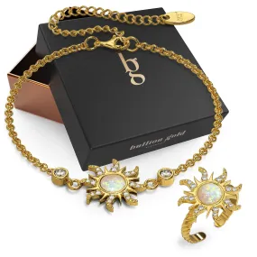 Boxed Celestial Opal Bracelet and Ring Set