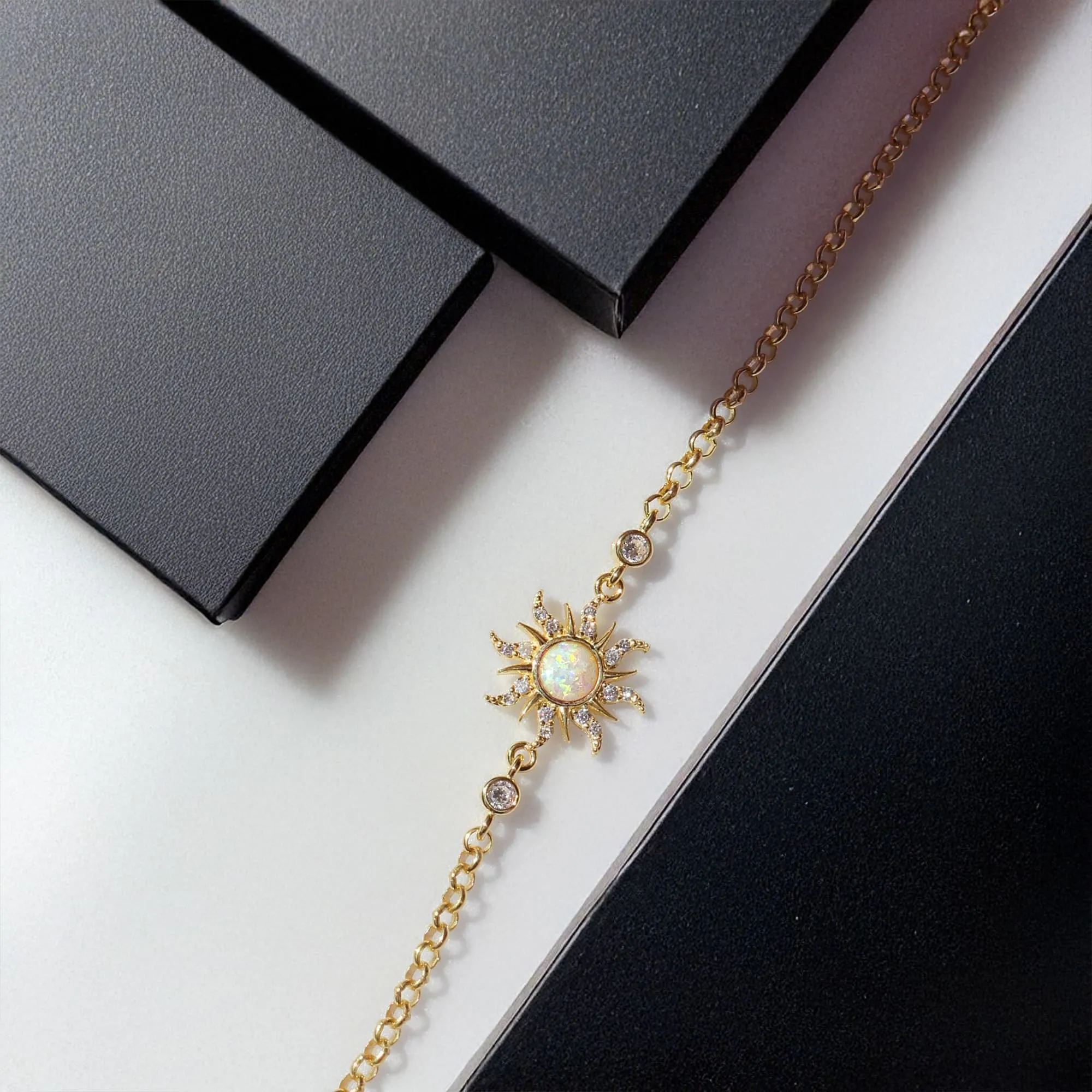Boxed Celestial Opal Bracelet and Ring Set