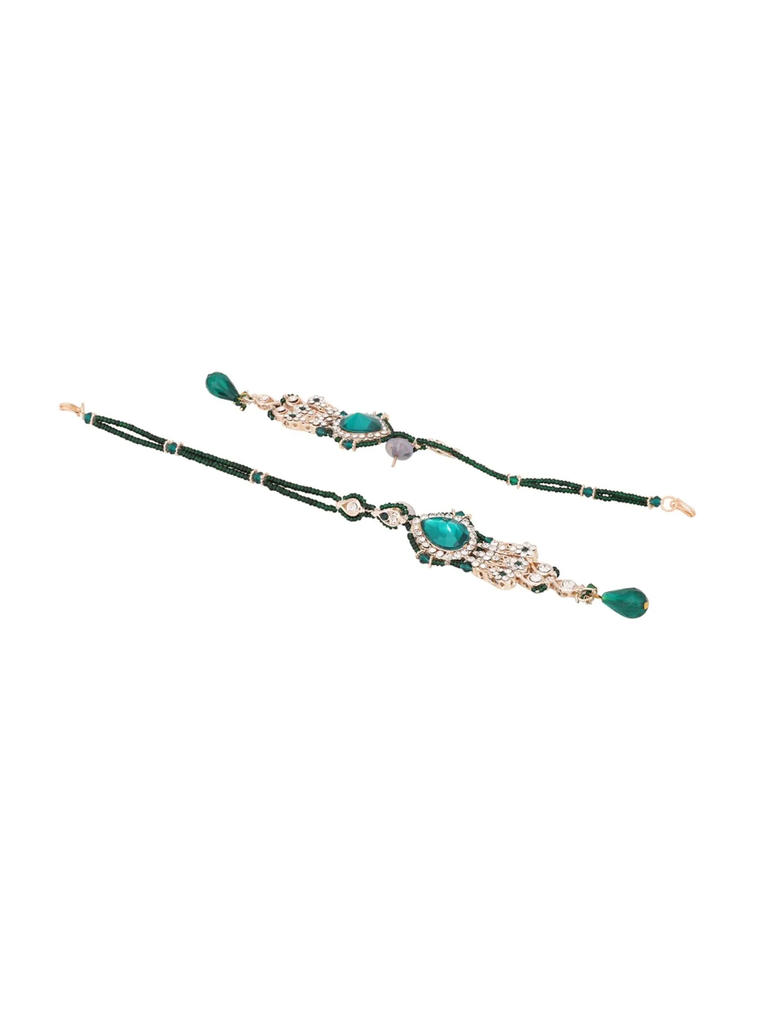 Brass Green Jewelry Set - Nature'S Elegance - Anikas Creation