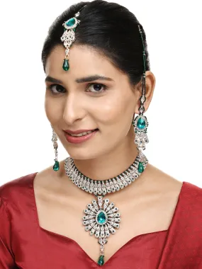 Brass Green Jewelry Set - Nature'S Elegance - Anikas Creation