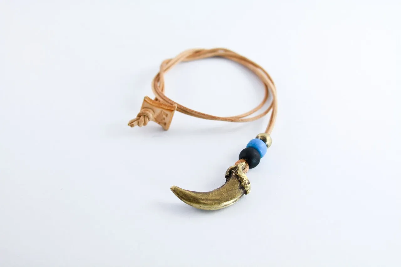 Brass Wolf Claw Necklace