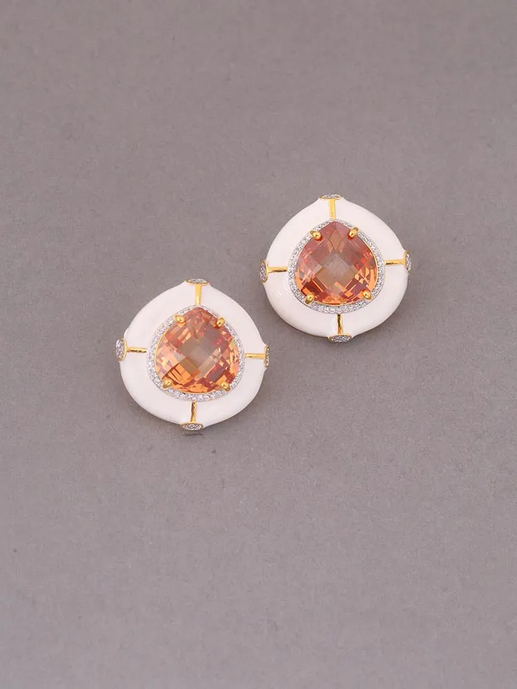 Brown Herbert Zirconia Studs