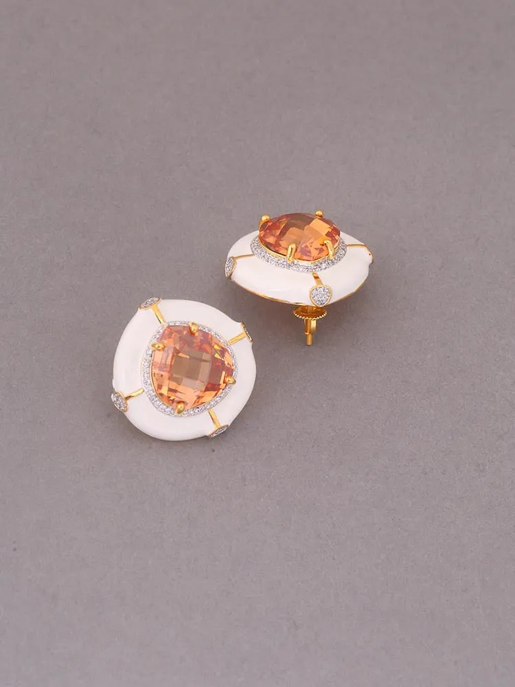 Brown Herbert Zirconia Studs