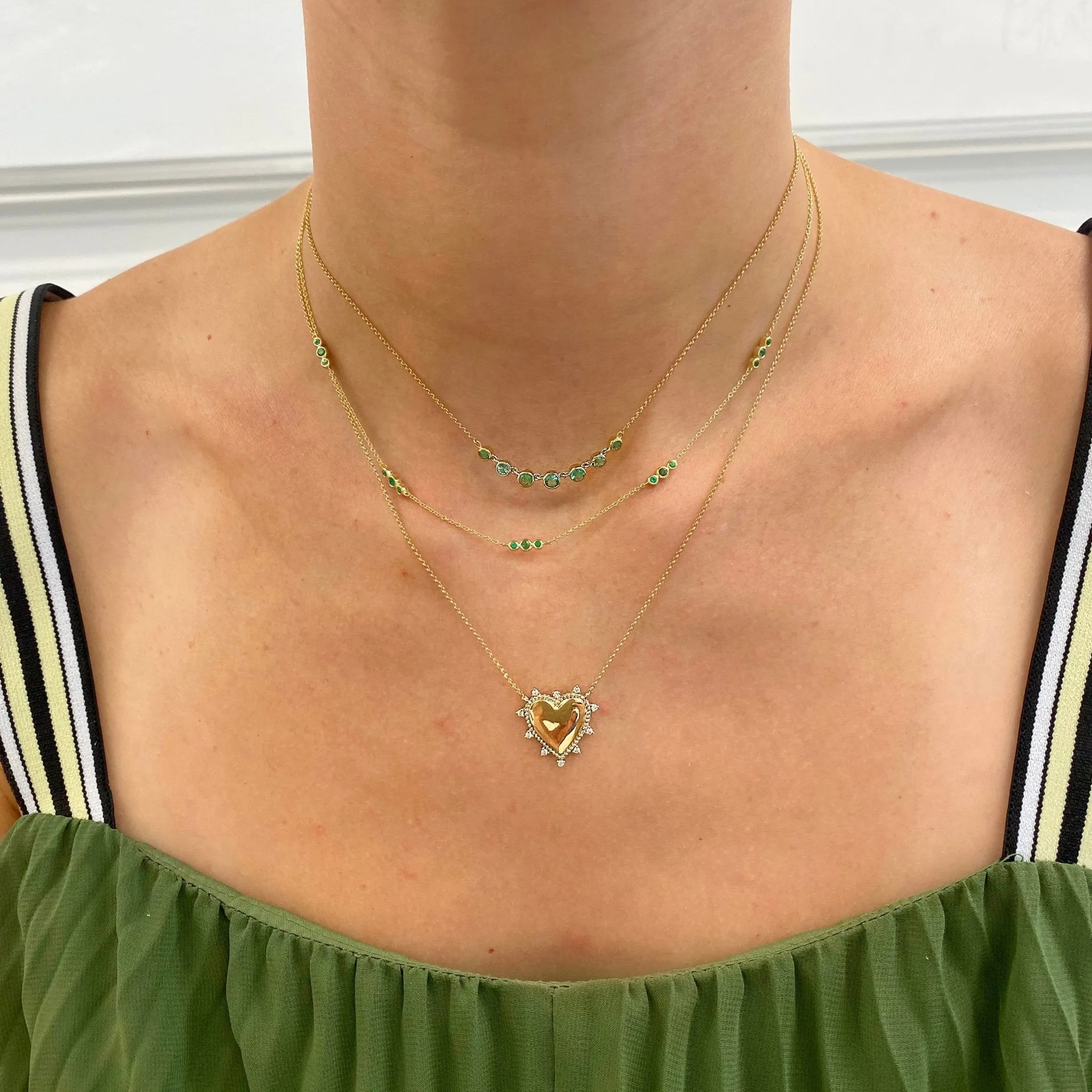 Bubble Gemstone Station Necklace